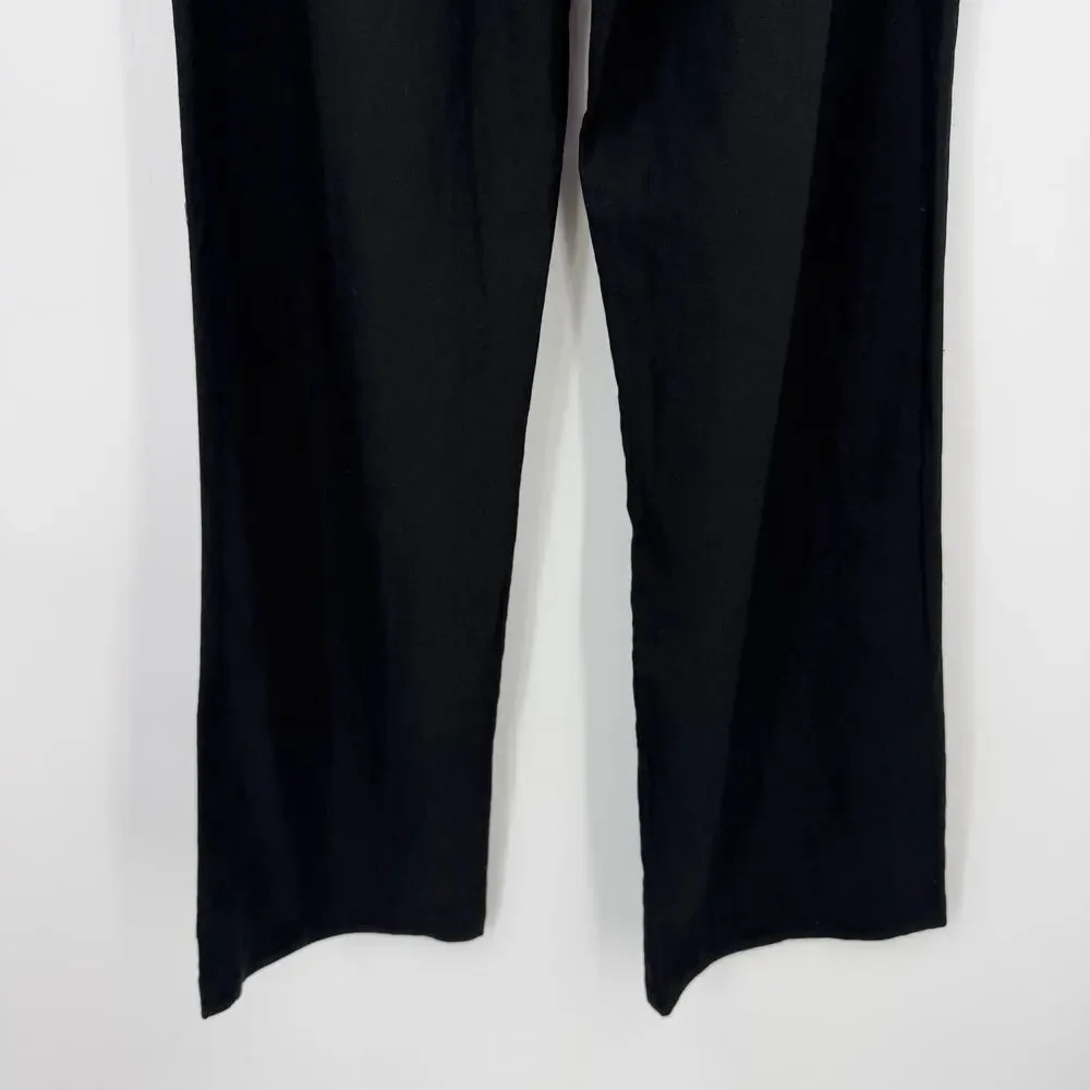 Reformation | Earl Pant in Black High Rise Pleated Linen Trousers 0